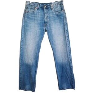 Levi's Premium Lot 555 Mens 34 x 32 Relaxed Straight Leg Faded Blue Jeans XLNT